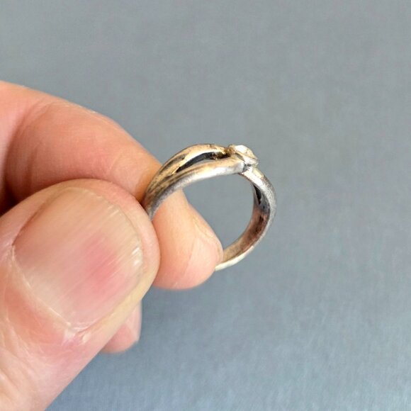 Sterling silver 925 adjustable toe/pinky ring with cubic zirconia. - Picture 4 of 7